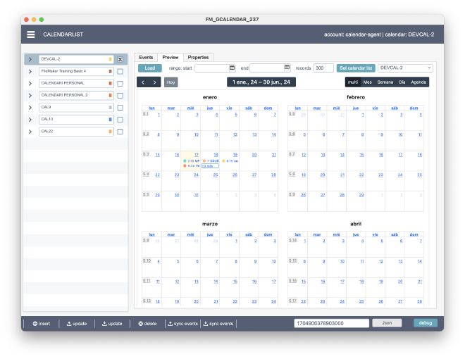 FM GCalendar — Graphical view