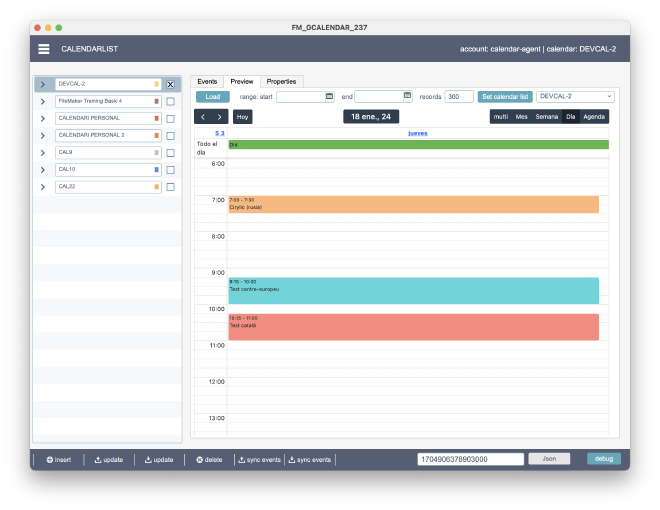 FM GCalendar — Day view