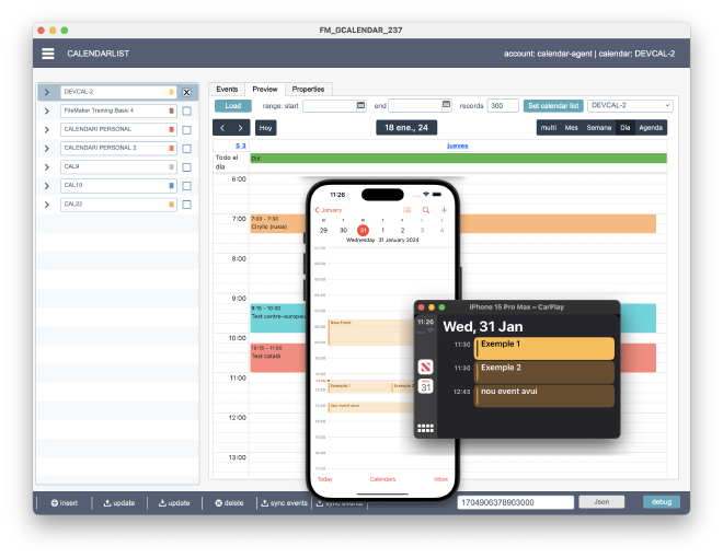 Mòdul Calendari FileMaker