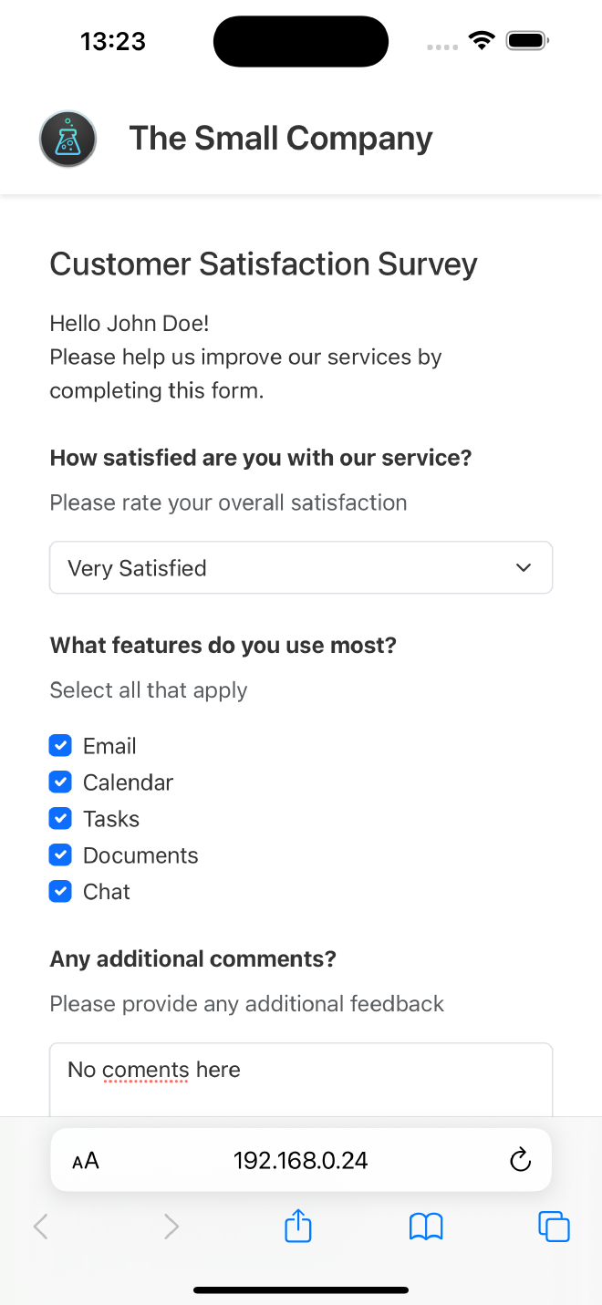 iPhone 15 Form List