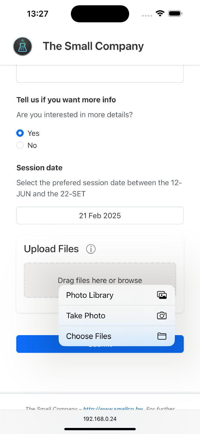 iPhone 15 File Upload