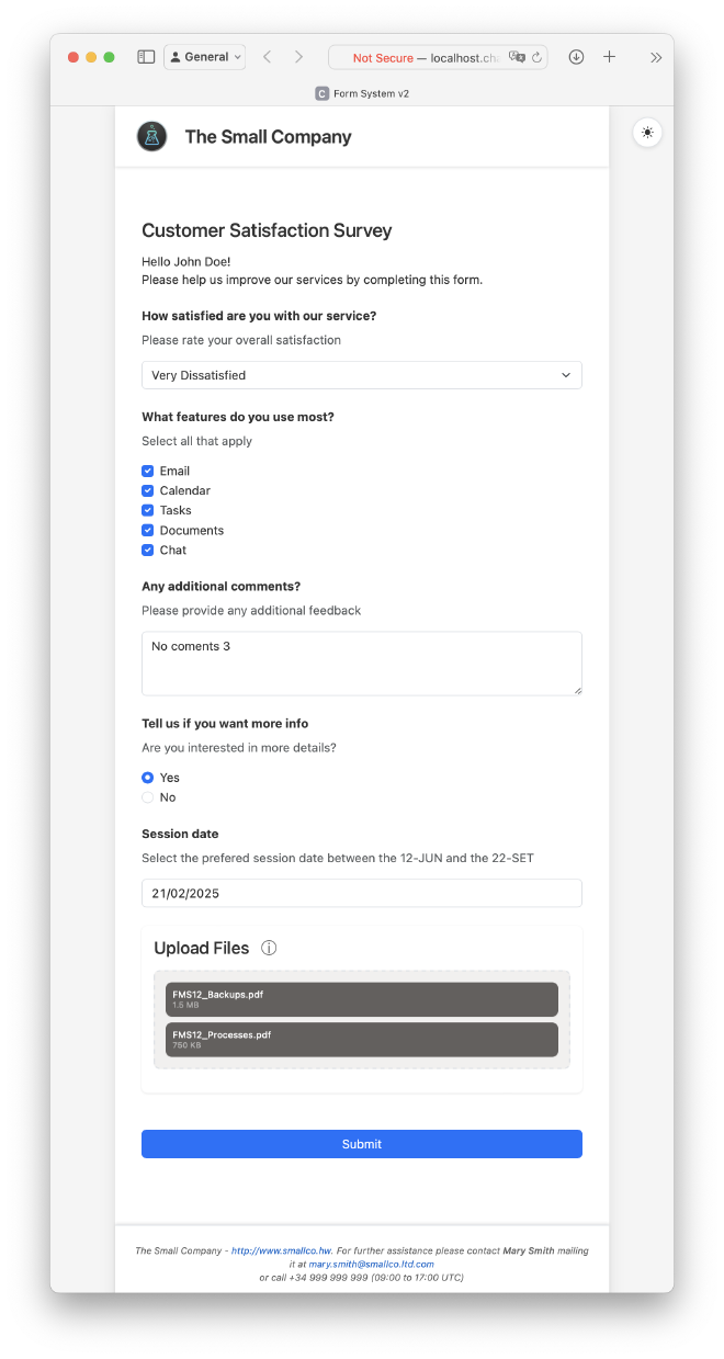 Sample Web Form