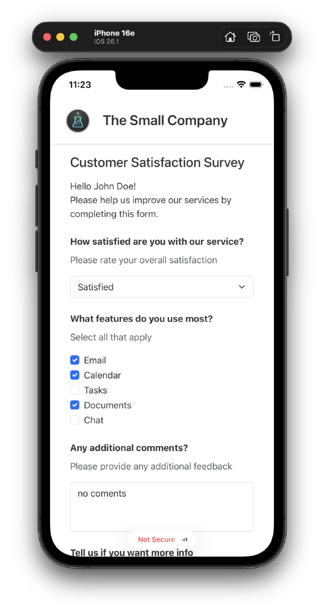 Sample Web Form