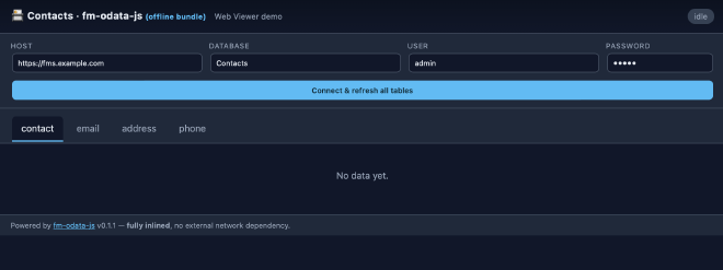 Odata Client in a webviewer